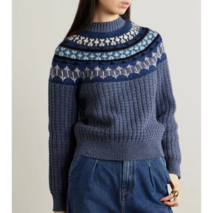 Femmes Fair Isle chandails Vintage Argyle Islande Norvège <span class=keywords><strong>pull</strong></span> coloré col rond à manches longues <span class=keywords><strong>pull</strong></span> <span class=keywords><strong>pull</strong></span> hauts - Product Image 1