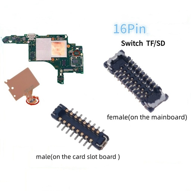 For Switch TF Card Slot 16pin Female & Male FPC Terminal Connector Socket Interface for NS Repair Replacement