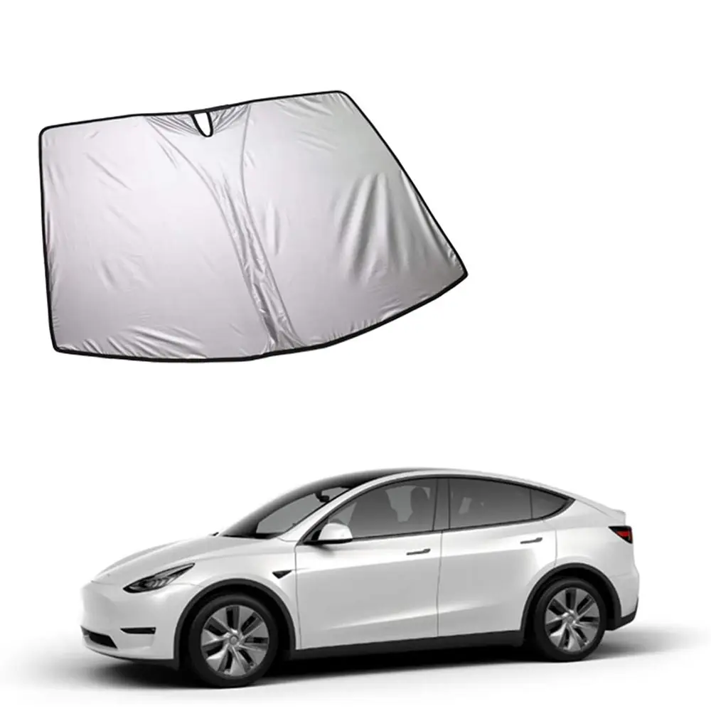 Car Windshield Sun Shade Compatible for Tesla Blocks UV Rays Sun Visor Protector Front Window Sunshade Visor for Tesla Model Y
