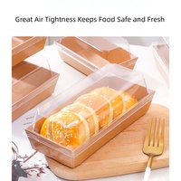 Kotak Kemasan Kue Sushi Sekali Pakai Transparan dengan Jendela untuk Tiramisu, Sandwich, Taco, Dessert, Pie, Roti