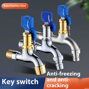 <span class=keywords><strong>Robinet</strong></span> Bibcock antivol au design moderne Serrure à clé polie pour interrupteur d'eau extérieur pour machines à laver domestiques - Product Image 2