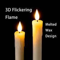 Bougies coniques LED sans flamme en cire véritable, télécommandées avec minuterie, bougeoirs ivoire, sans gouttelettes, à piles, pour la décoration de la maison (Diwali, Pâques)