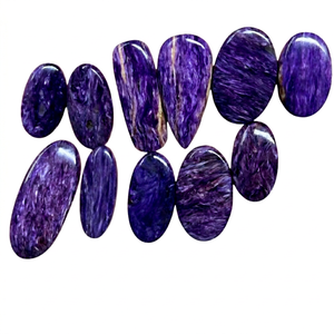 Cabujón de Charoita Púrpura Natural Suelta de 20-40MM para Engaste de Joyería - Product Image 1