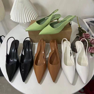 Patent Leather Women Sexy Stiletto Pumps Summer New Arrival Back-Strap Sandals, Pointed-Toe Women's <b>Work</b> <b>Shoes</b> - Product Image 1
