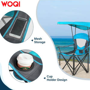 Silla de Playa Plegable Woqi, Tela Oxford, Capacidad de Carga de 150 kg, Color Azul Cielo, Diseño Moderno para Jardín, Parque, Viajes, Pesca - Product Image 4