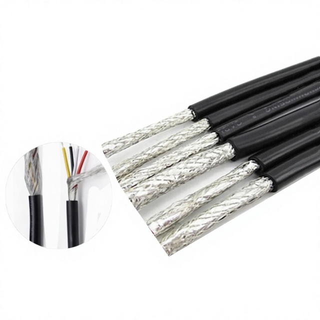 Black Gray UL2547-22 20/18 AWG 2-3-core Twisted Shielded PVC Jacket Tinned Copper Conductor 300V Interference-resistant