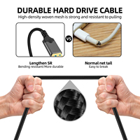 Câble USB-A 3.0 mâle vers mâle avec connecteur plaqué or pour boîtiers de disques durs, lecteur DVD, refroidisseur d'ordinateur portable