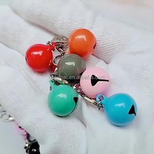 DIY Metal artesanía gato perro árbol de Navidad mascota niños cascabeles Multicolor Mini pequeño latón llavero campanas con cierres - Product Image 4
