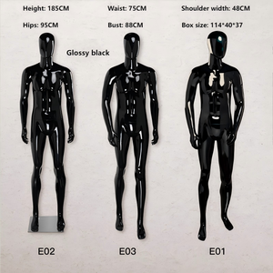Oggetti di scena per modello di negozio di abbigliamento nero brillante, muscoli addominali, sport per tutto il corpo maschile, muscoli finti, espositore per finestre, supporto per modello - Product Image 1