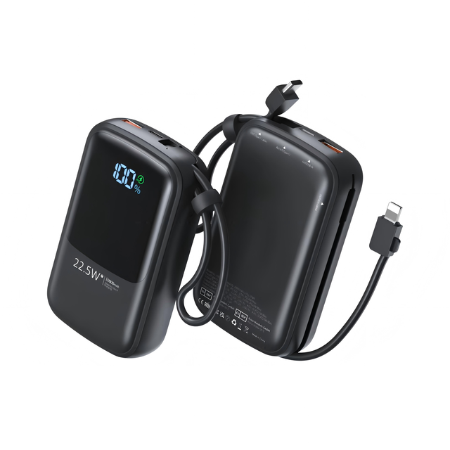 Portable Charger Power Bank 10000mAh,Fast Charging External Battery Pack With Cables for Multiple Devices