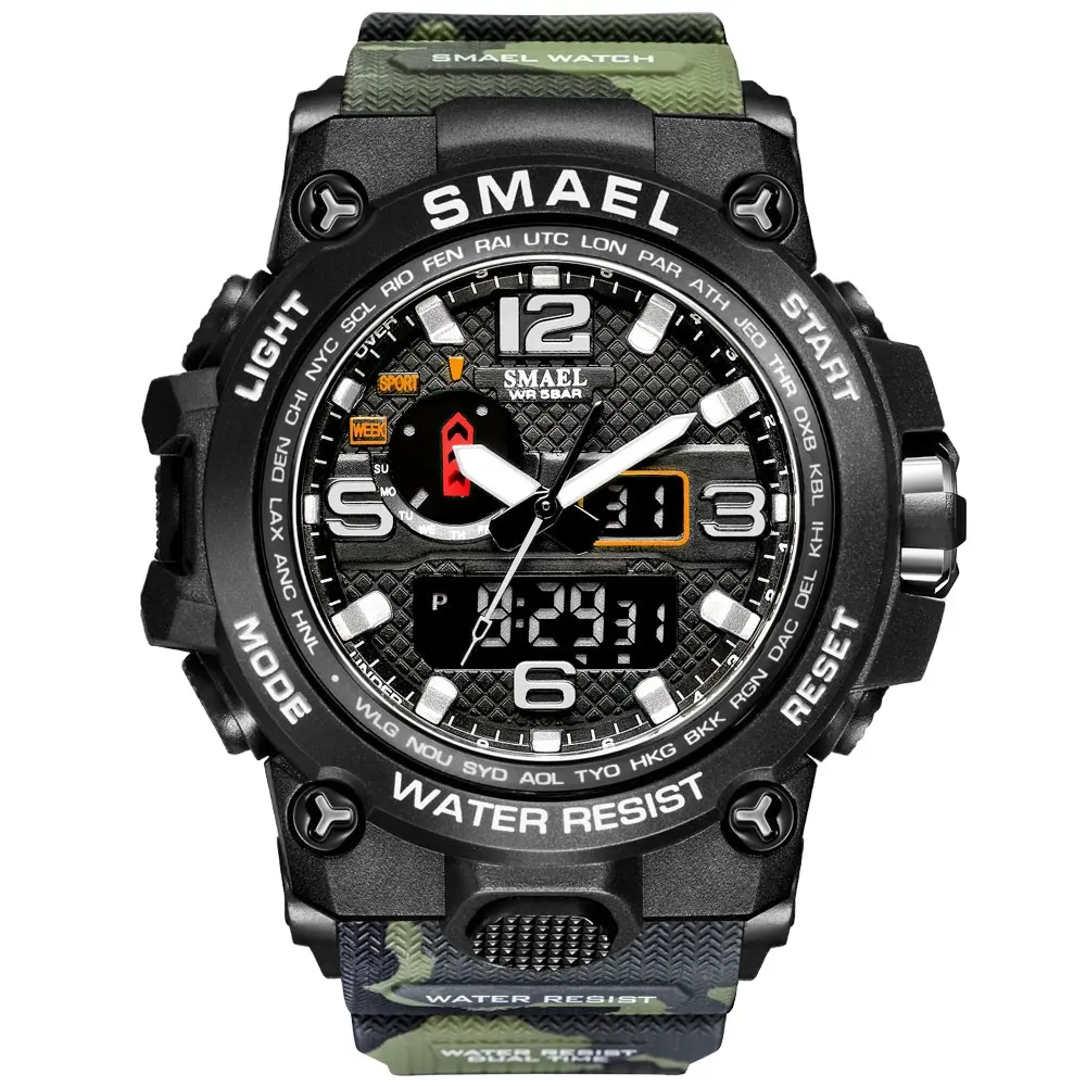 SMAEL 1545MC Fashion Watch Men New Digital Waterproof Sports Watches Men's Shock Analog Dual Display Quartz Watch