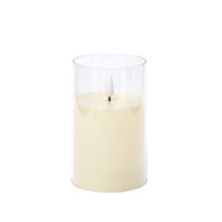 Bougies LED sans flamme en acrylique ambre scintillantes, à piles, avec télécommande et minuterie, pour la décoration intérieure, les fêtes et la saison automnale