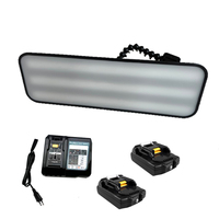 Lampe à dentelle sans fil 18V avec 2 batteries, lampe à dentelle sans fil avec 9 LED, outils de réparation automobile réglables, lampe à dentelle PDR king