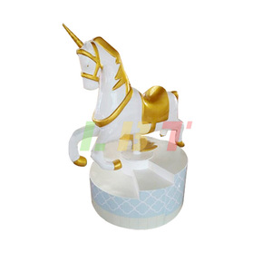 Escultura de unicornio de fibra de vidrio, figura decorativa personalizada para montar en el suelo, diseño contemporáneo para tiendas de té con leche - Product Image 5