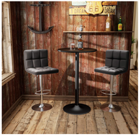 Tabourets de bar modernes en cuir PU, réglables, sans accoudoirs, hydrauliques, pour comptoir de cuisine, tabouret de bar en cuir synthétique, chaise de bureau pour usage domestique