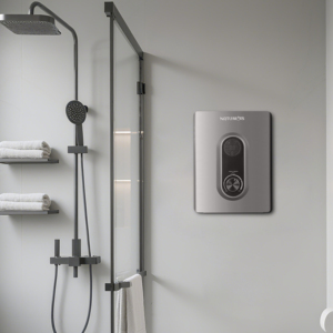 Grey Knob 5500W 220V Kích thước nhỏ điện Geyser Máy nước nóng nóng tắm nóng ngay lập tức cho phòng tắm và nhà bếp - Product Image 1