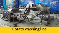 Industriële aardappel schillijn, productielijn voor frieten, aardappelwasmachine