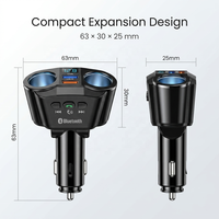 Allume-cigare double avec lecteur MP3 Bluetooth et écran numérique, charge rapide et sécurisée, musique, certifié CE, OEM ODM