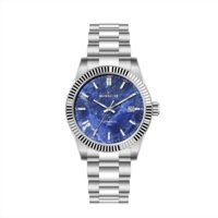 Cadran en nacre OEM en acier inoxydable de haute qualité, boîtier de type cannelé avec mouvement automatique 8215, montres de luxe