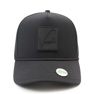 Cappello a corda a cinque pannelli con foro impermeabile per prestazioni nere cappello da Golf da palestra con magnete in tesa - Product Image 2