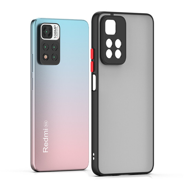 Translucent Frosted Matte Smoke Case for Xiaomi Poco M4 Pro 5G Tpu Pc Camera Guard Back Cover