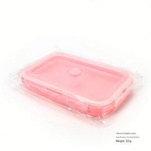 Boîte à lunch pliable sans BPA pour micro-ondes, boîte à bento mignonne pour le stockage des aliments, en silicone pour enfants, adultes - Product Image 6