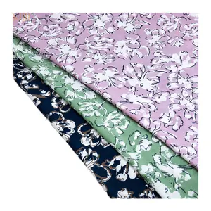 Venta al por mayor estampado verde tela de tapicería-El último diseño de 1 metro MOQ venta Floral impreso telas 100% algodón vestido de las mujeres