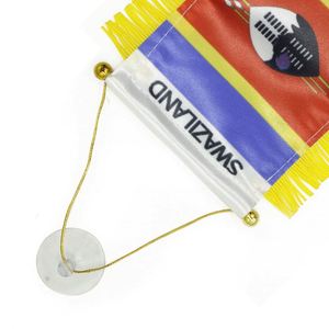 Custom Logo SWAZILAND Pennant Flag Digital Printed Polyester and <b>Plastic</b> for Car Rearview <b>Mirror</b> and Home Decoration - Product Image 2