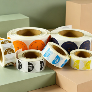 Étiquettes de date inscriptibles de haute qualité, personnalisables, amovibles, du <span class=keywords><strong>lundi</strong></span> au dimanche, autocollants de jour de la semaine, vente en gros par le fabricant Jinyu - Product Image 2