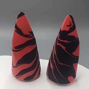 Spugne per Trucco a Forma Specifica Bicolore Ultra Morbide Senza Lattice Riutilizzabili con Logo Personalizzato per Donne - Product Image 4