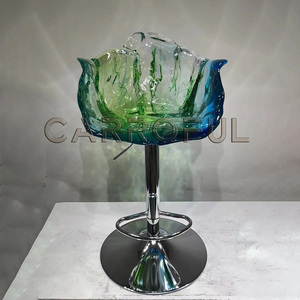 Tinh thể trong suốt thanh cao chân hoa Phân nhựa điêu khắc nhựa trừu tượng ghế điêu khắc trang trí nhà nâng Phân - Product Image 5