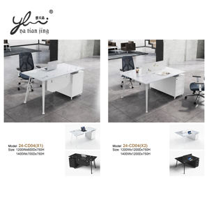 Mesa de conferencia grande, mueble de oficina de vidrio templado para sala de reuniones - Product Image 5