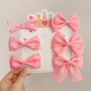 Juego de pinzas para el pelo con Lazo de cinta Rosa dulce para Princesa, pinzas para el cabello rotas y accesorios para el cabello atados trenzados para niñas - Product Image 1