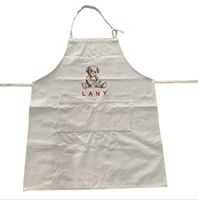 DUOLAI Vente en gros Nouveau design Bonne qualité Impression par transfert thermique Logo personnalisé Tabliers de cuisine ajustables en toile de coton blanche