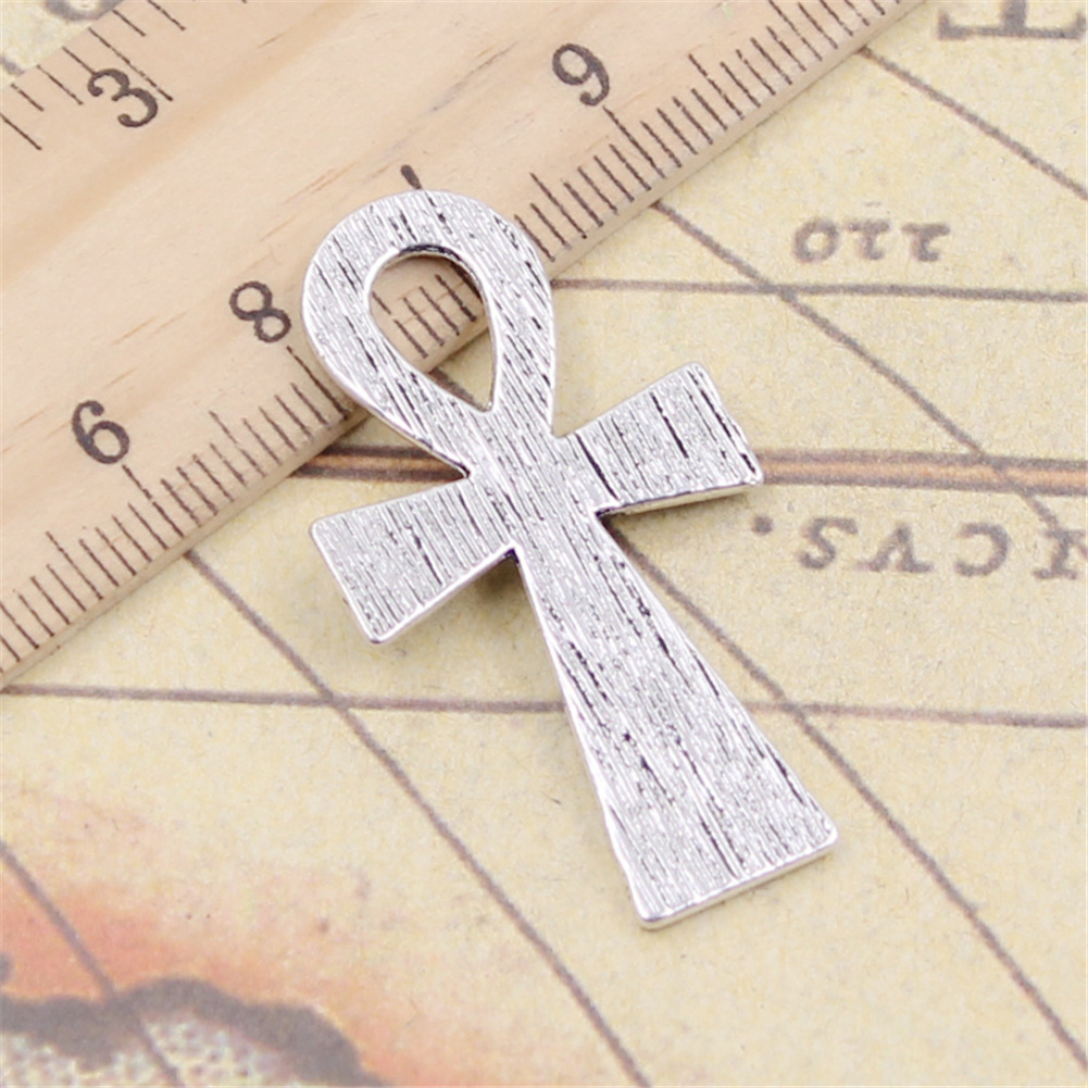 ankh アンク ビンテージ シルバー エチオピア Encantos egípcio ankh vida símbolo anka cruz 39x21mm Tibetano Cor