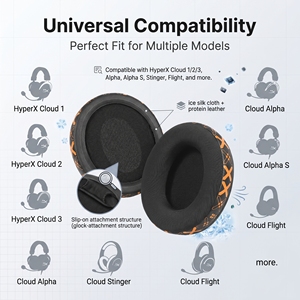 Almohadillas de gel de repuesto con sensación de hielo para auriculares Cloud 1/I/2/II/3/III/<span class=keywords><strong>Pro</strong></span>/Core/<span class=keywords><strong>Alpha</strong></span>/<span class=keywords><strong>Alpha</strong></span> S/Flight/Stinger/Mix/CloudX con cancelación de ruido - Product Image 4