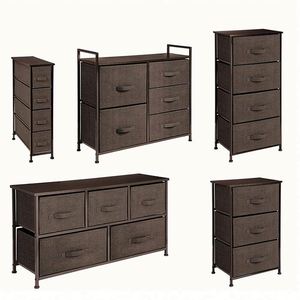 Organizador Moderno con Ruedas y Cajones de Tela No Tejida, Mesita de Noche para Dormitorio, Organizador de Escritorio de Cuero con 3 Cajones - Product Image 4