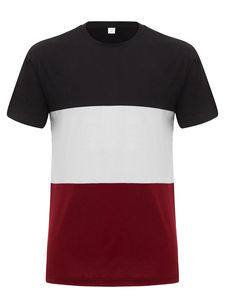 Trend Colors Mens Color Block Patchwork Basic Vintage Print Heavyweight Camiseta de ajuste relajado - Product Image 2