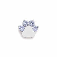 Boucles d'oreilles clous en titane ASTM F136 G23 avec motif patte de chat et zircon cubique, filetage interne, unisexe, pour piercing cartilage, hélix, tragus
