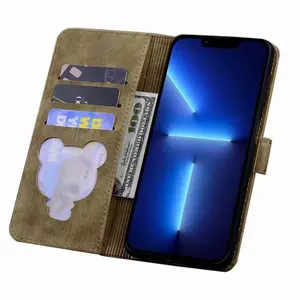 Produttore vendite dirette Pu Leather Kickstand slot per schede Flip Wallet custodia per cellulare per Iphone