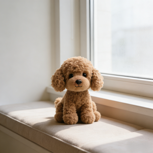 Peluche réaliste Caniche Brun, Chien en Peluche Doux avec Rembourrage en Coton pour Anniversaire d'Enfants, Soulagement de l'Anxiété et Compagnon Doux pour les Amoureux des Animaux - Product Image 1