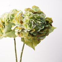 Bunga Hydrangea Buatan H-1010 Desain Baru Sentuhan Realistis Bunga Hydrangea Besar Bunga Pernikahan Buatan Lateks Putih Hijau Hortensia