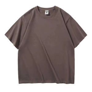T-shirt à épaules tombantes taupe foncé 100% coton ample anti-froissement uni vierge pour la personnalisation de la <span class=keywords><strong>marque</strong></span> Vente en gros Fournisseur de détail - Product Image 1