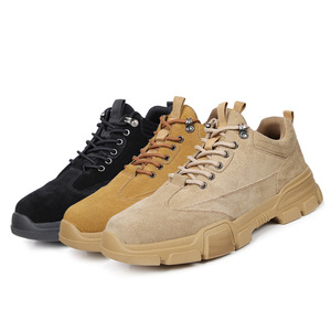 Zapatos de Seguridad con Puntera de Acero, Beige y Negro, de Caña Baja, Anti-Impacto, Resistentes a Pinchazos, con Entresuela de Kevlar, Transpirables, Protección para los Pies en el Trabajo - Product Image 2