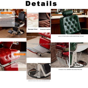 Sillón de Peluquería de Alta Gama, Giratorio y Reclinable, Estilo Retro, para Barbería, Tienda de Moda - Product Image 3