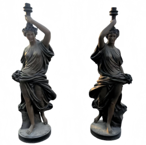 Уличная традиционная бронзовая статуя ангела с венком, изготовленная на заказ методом литья - Product Image 4