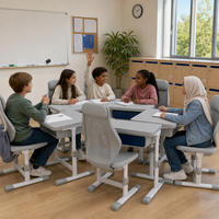 Chaise de bureau ergonomique personnalisable avec couleurs au choix, réglage infini, inclinable, pour une personne, ensemble bureau et chaise pour étudiant