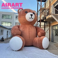 Ours en peluche gonflable d'ours gris gonflable de 4m pour la décoration d'étape