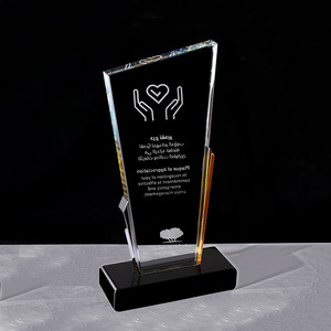 MH-NJ00547 Custom <strong>Engraving</strong> Flame Trophy Crystal <strong>Plaque</strong> with Black Base - Product Image 5