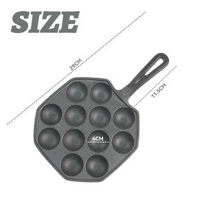 Poêle à Takoyaki en fonte à 12 trous, appareil à gaufres et grill japonais pour boulettes de poulpe - Product Image 3